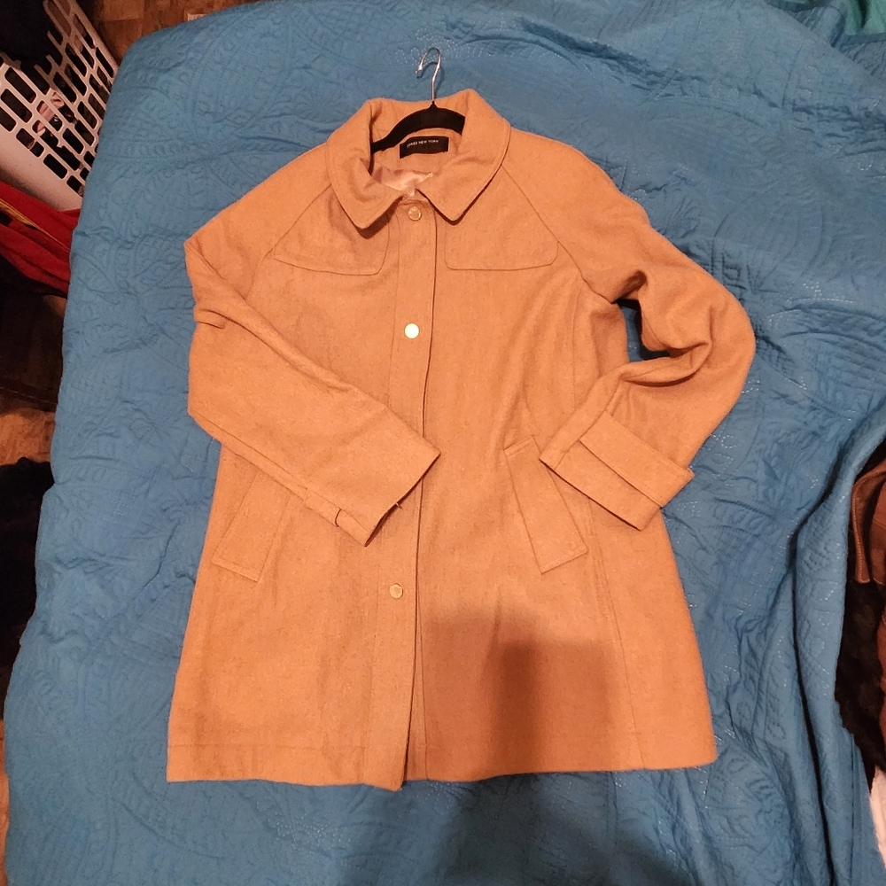 Jones New York Women's Tan Wool Lined Coat